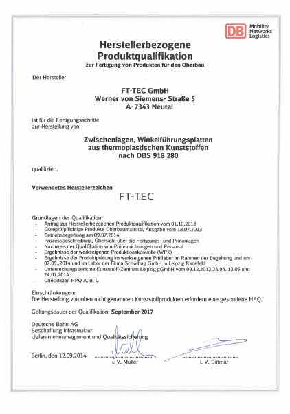 HPQ-Zertifikat der Deutschen Bahn